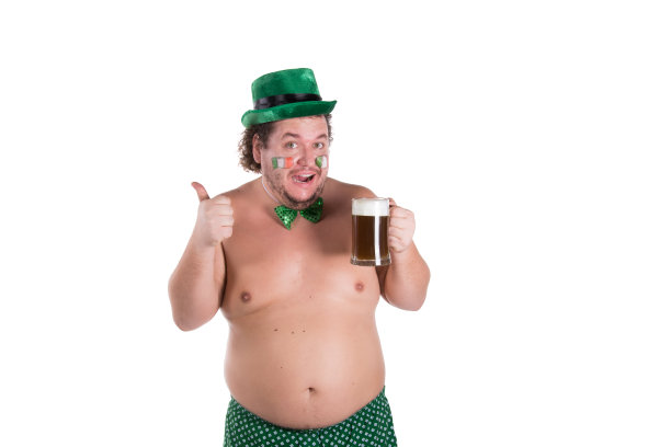 圣帕特里克节。有趣的胖子。图片下载