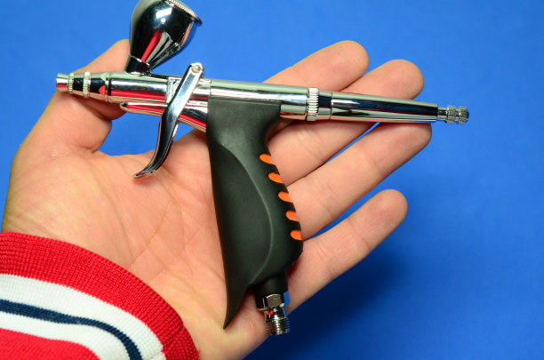 喷枪提示细节。喷枪的针尖。技术细节的近似视图。图片下载