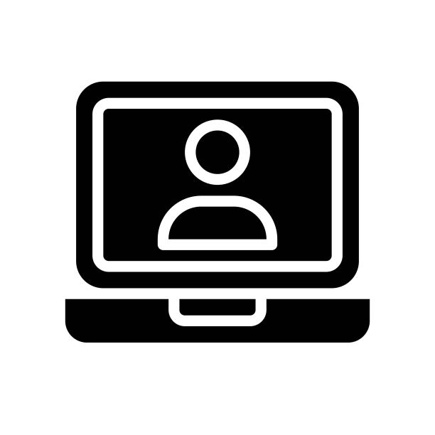 带有用户向量的笔记本电脑，社交媒体实体风格图标图片下载