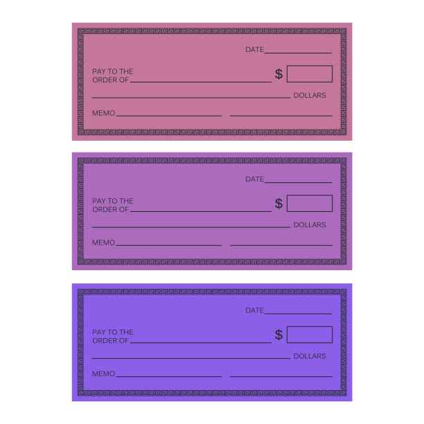 空白支票模板。检查模板向量。银行检查模板图片下载