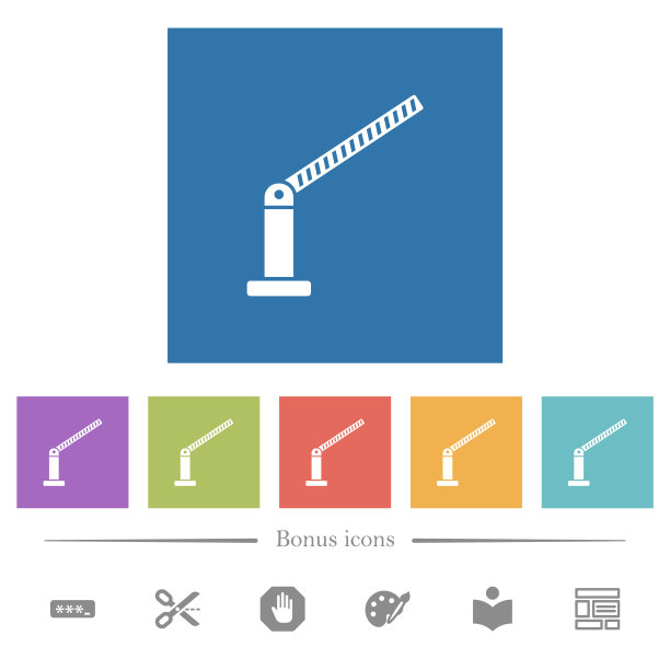 在方形背景中打开栅栏的白色图标图片下载