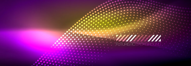 发光抽象波在黑暗，闪亮的运动，魔术空间光。矢量技术抽象背景图片下载