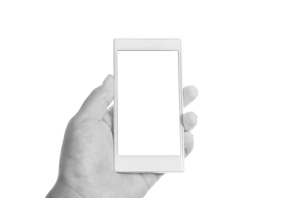 有一个智能手机。白色背景。图片下载