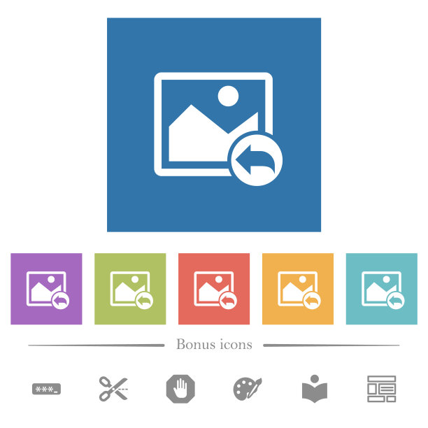 撤销图像更改方形背景中的白色图标图片下载