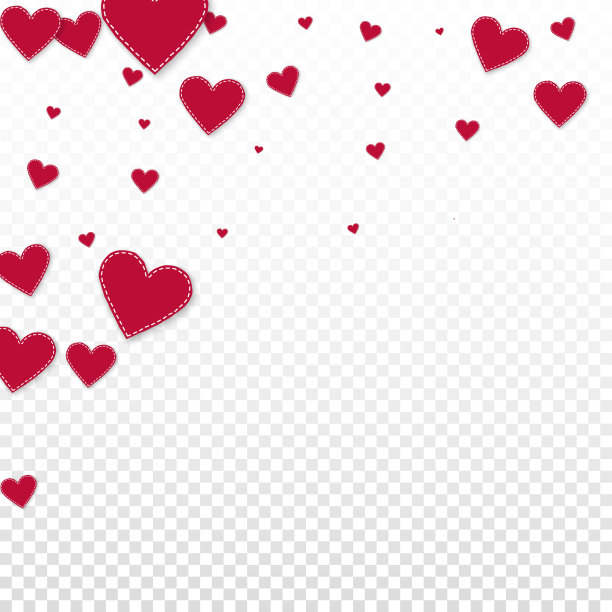 红心爱情五彩纸屑。情人节下降图片下载