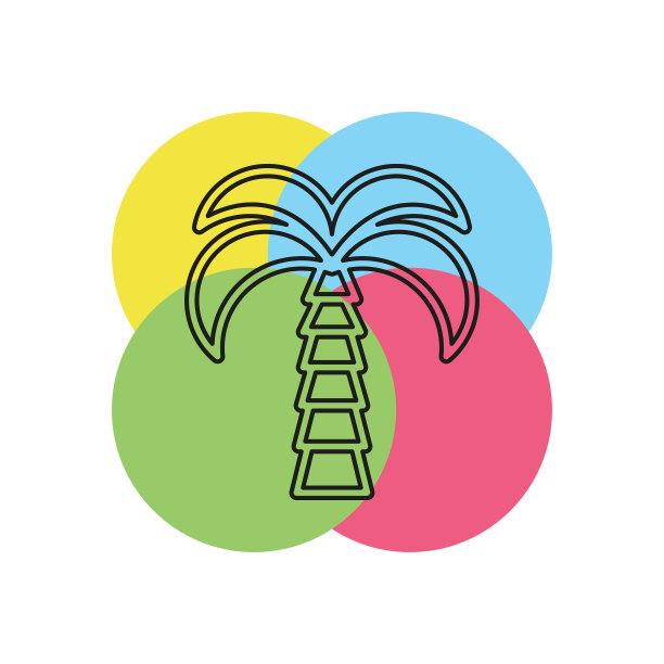 矢量棕榈树插图，海滩岛图片下载