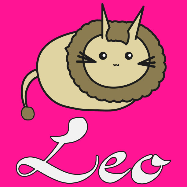 卡通风格的兔子星座狮子座。图片下载