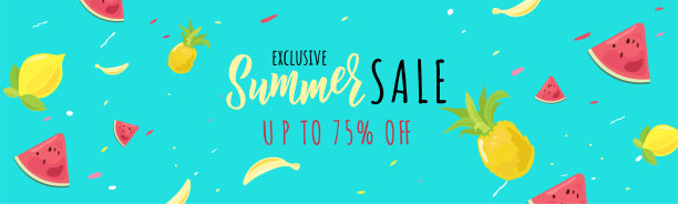 夏天出售旗帜。手字母文字。季节假期，周末，假日标志。排版。非常适合卡片，小册子，图标，传单，广告海报模板。图片下载