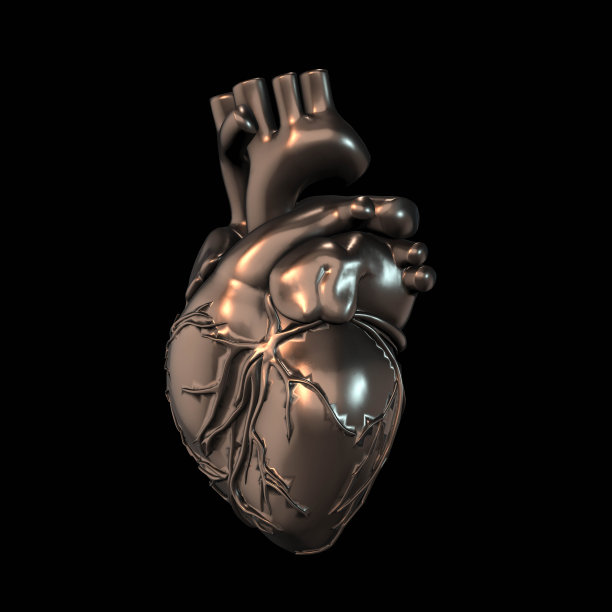 3D线框心渲染孤立的白色背景，3D渲染图片下载