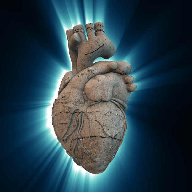 3D线框心渲染孤立的白色背景，3D渲染图片下载