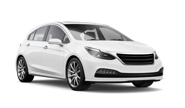 3D插图的通用白色汽车图片下载