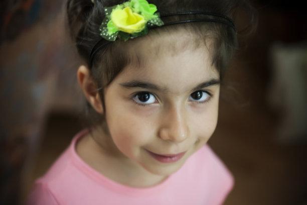 女孩微笑的脸的特写图片下载