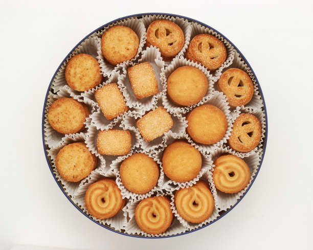 什锦丹麦黄油饼干俯视图图片下载