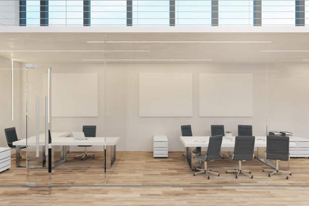 带广告牌的现代会议室图片下载
