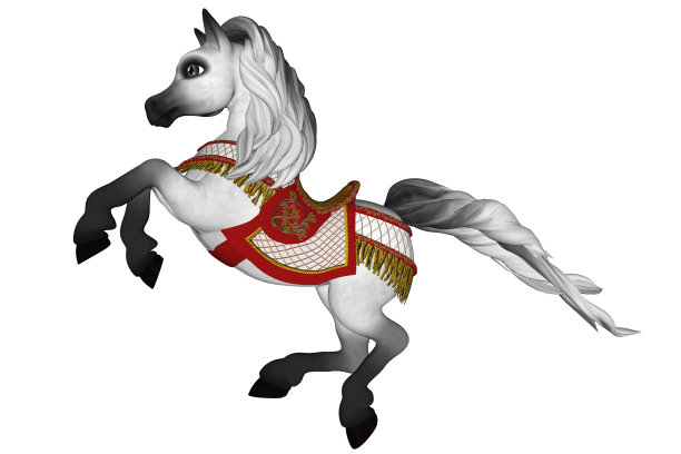 旋转木马孤立的白色，3d渲染。图片下载