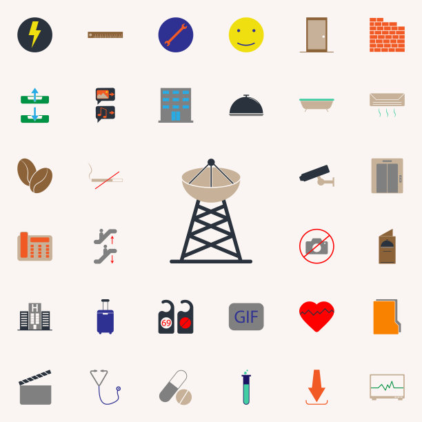 彩色施工辊图标。Web图标通用设置为网络和移动图片下载