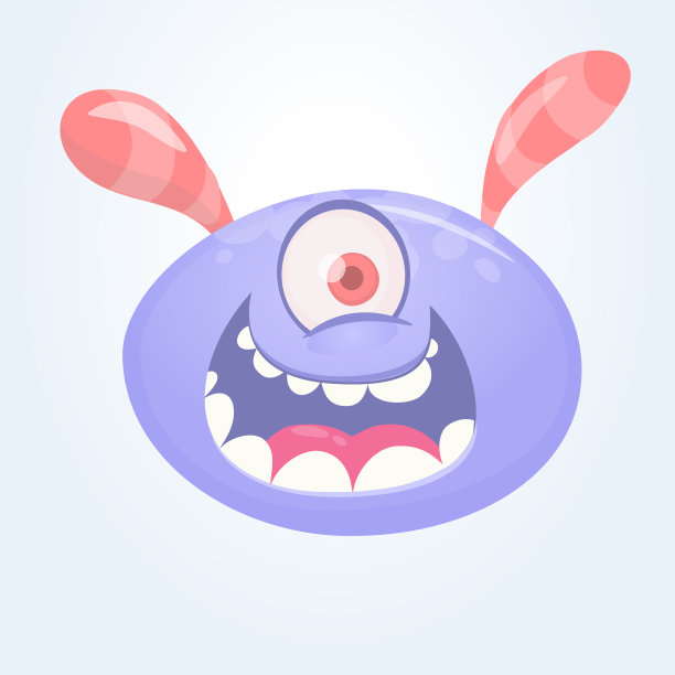 有趣快乐的卡通外星人。矢量异形字符图片下载