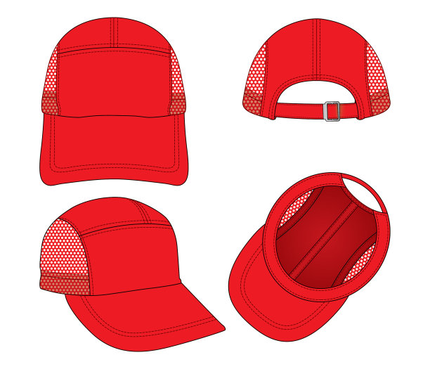 棒球帽模板矢量图片下载
