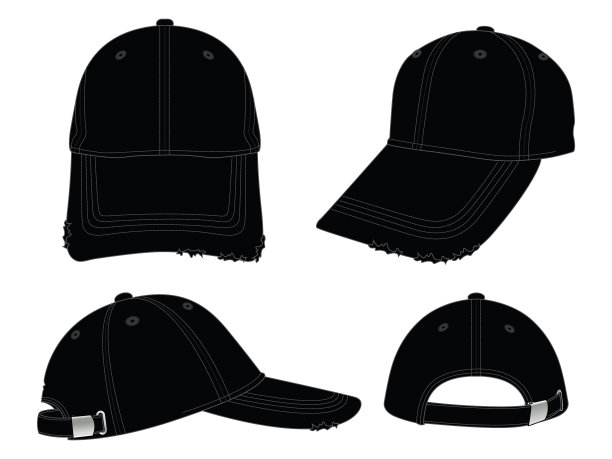 棒球帽矢量模板图片下载