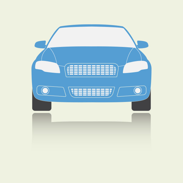 汽车前视图图标或标志。彩色矢量插图的车辆。平面设计。图片下载