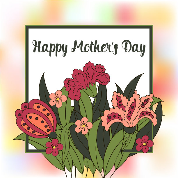 春天的明信片，封面，明亮的背景为题字图片下载