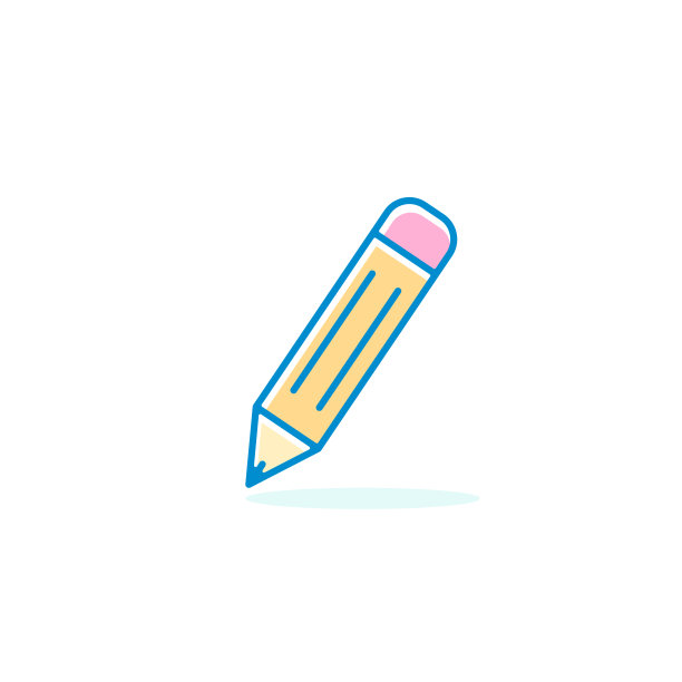铅笔图标矢量彩色象形图插图在白色的背景图片下载