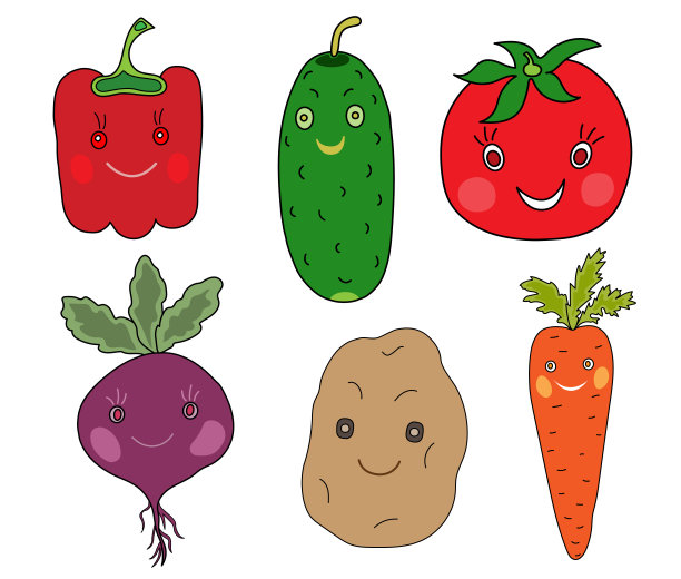 卡哇伊风格的蔬菜图片下载