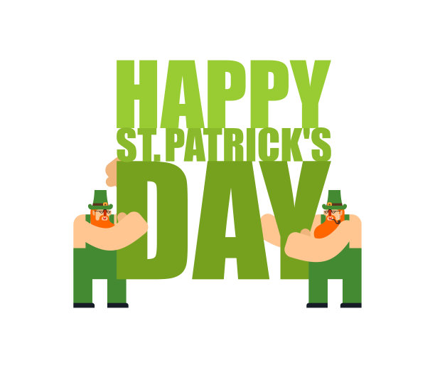 圣帕特里克节祝福语和小精灵们。爱尔兰的节日。戴绿帽子的小矮人图片下载