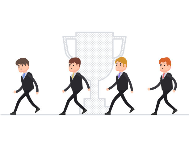 经营商家，经理争领导，从竞争对手手中赢得奖杯，小字平平的风格图片下载