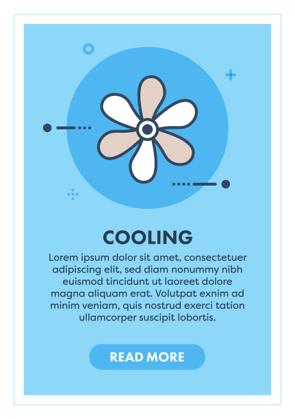 空调网页横幅插图与图标。图片下载