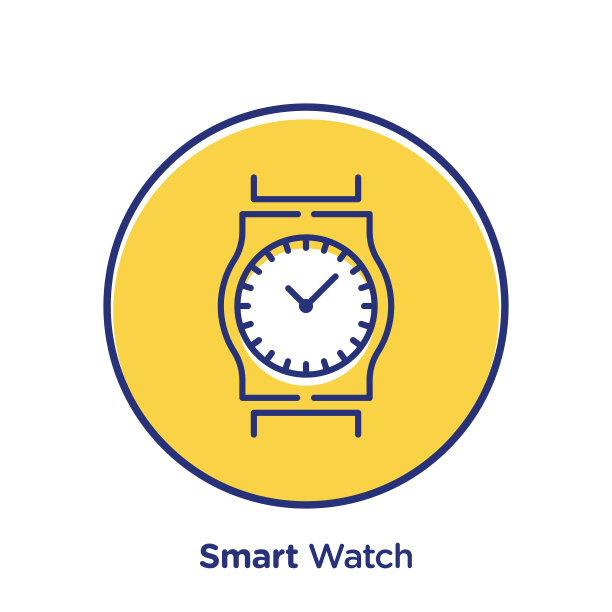 智能手表矢量网络线图标插图。图片下载