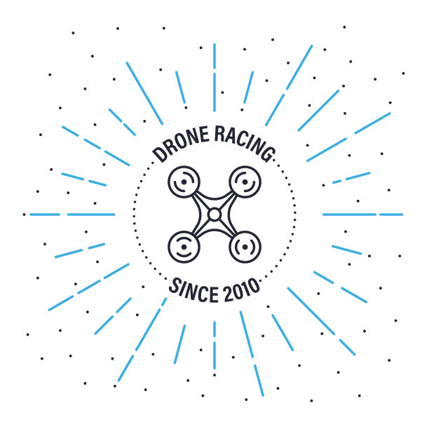 无人机比赛矢量网络横幅插图与线图标。图片下载