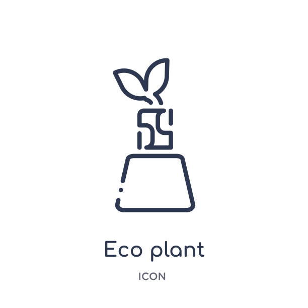 线性生态植物图标从生态大纲收集。细线生态植物载体孤立在白色背景上。生态植物流行插画图片下载