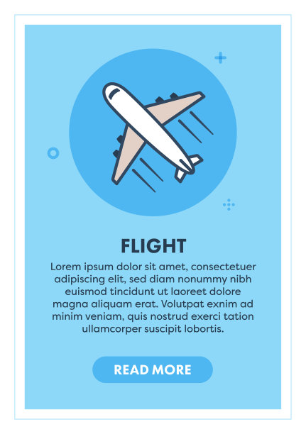 商业航空网页横幅插图与图标。图片下载
