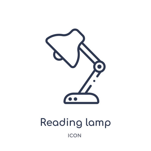 线性阅读灯图标从电子轮廓集合。细线阅读灯图标孤立在白色背景。阅读灯潮流插画图片下载