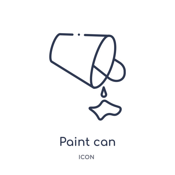 线性绘画可以从编辑大纲集合图标。细线漆可以矢量隔离在白色背景上。油漆能引领潮流的插画图片下载