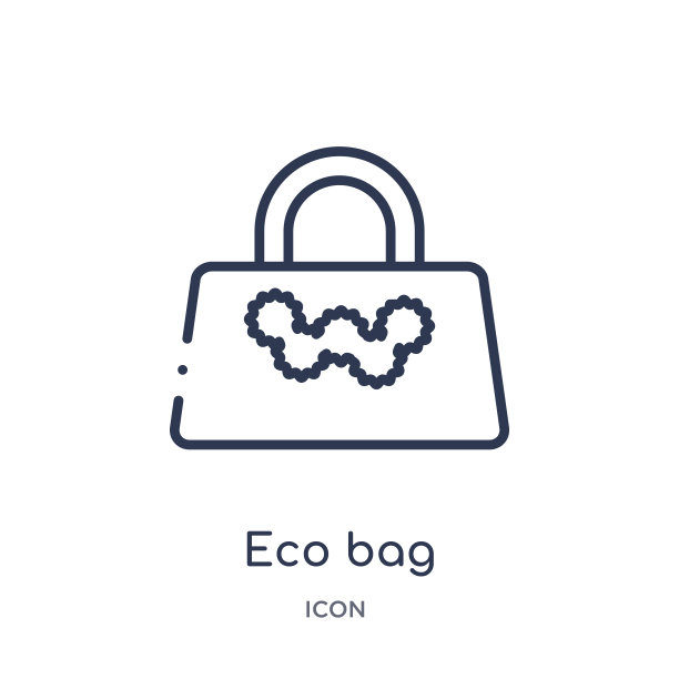 线性生态袋图标来自生态概述系列。细线生态袋矢量孤立在白色背景。环保袋时尚插画图片下载