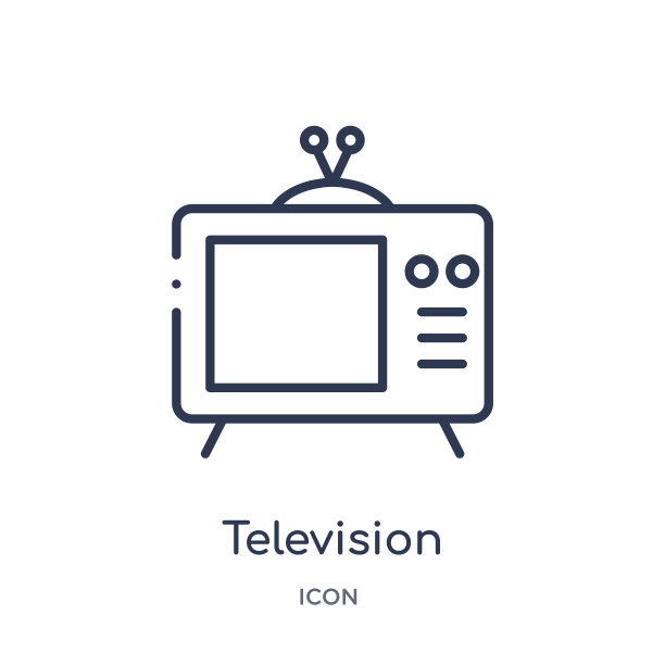 线性电视图标从电子设备轮廓集合。在白色背景上孤立的细线电视矢量。电视潮流插画图片下载