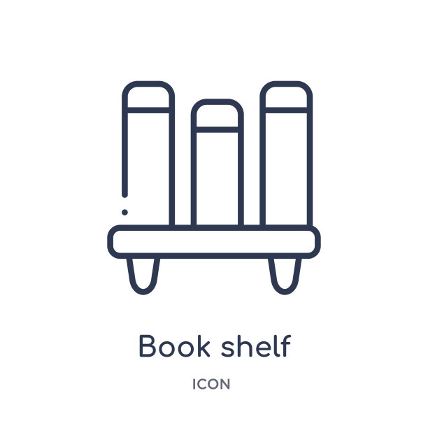 线性书架图标从教育大纲集合。薄线书架图标孤立在白色的背景。书架时尚插画图片下载