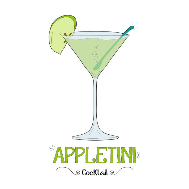 苹果鸡尾酒矢量图图片下载