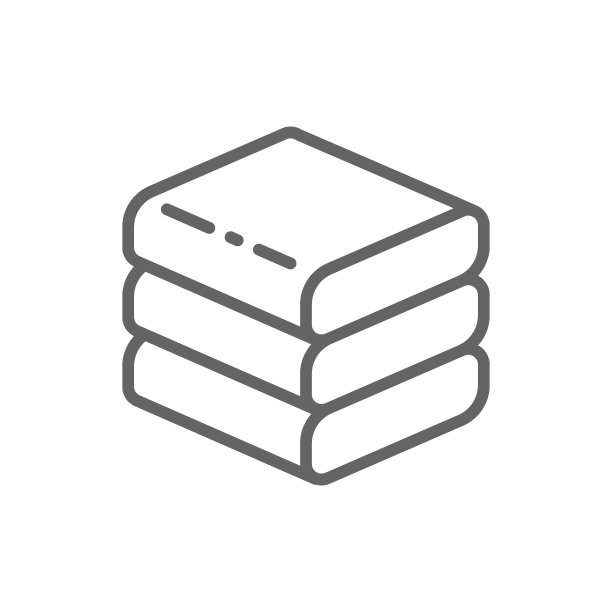 堆叠的白色毛巾图标。在白色背景上隔离图片下载