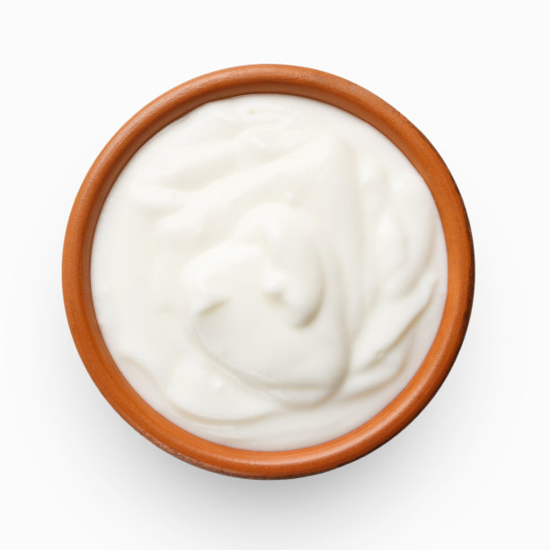 陶瓷碗奶油，俯视图图片下载