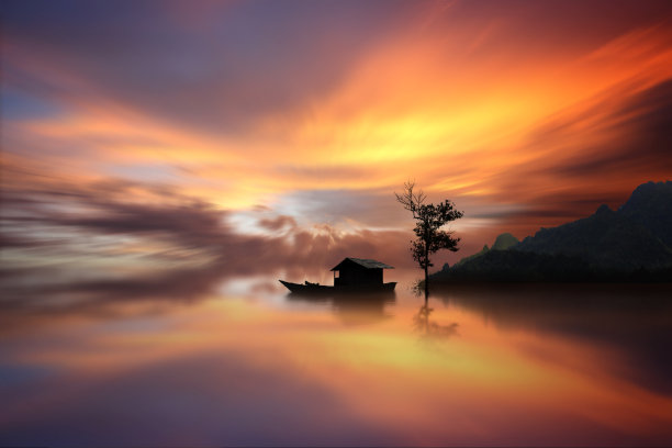 湖上的光图片下载