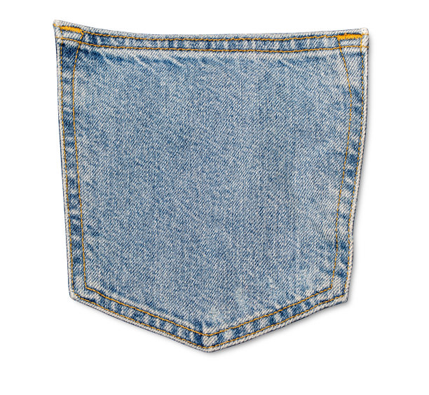 牛仔裤口袋孤立在白色图片下载