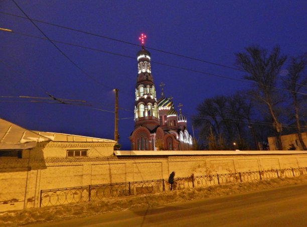 坦博。二月。晚上的修院。图片下载