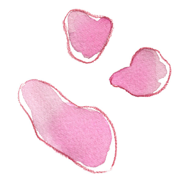 水彩画上白色的粉红色泡泡图片下载