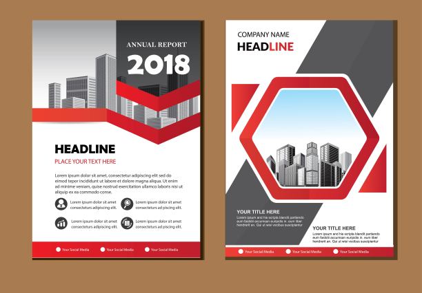 业务抽象向量模板。宣传册设计，封面现代布局，年度报告，海报，传单在A4彩色三角形，几何形状的技术，科学，市场与光背景图片下载