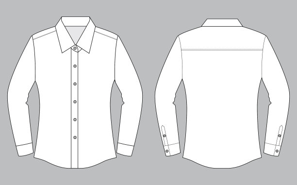 为模板的妇女制服衬衫矢量图片下载