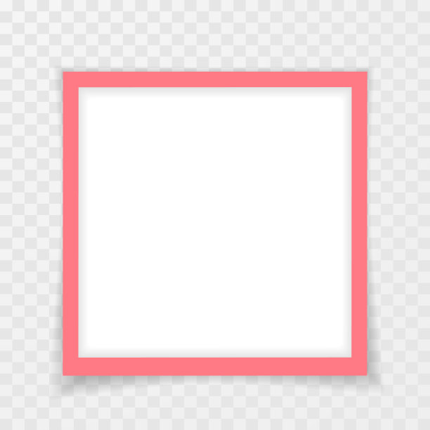 带阴影的复古粉色相框。矢量图图片下载