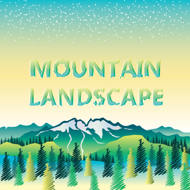 山林景观与绿色的森林图片下载